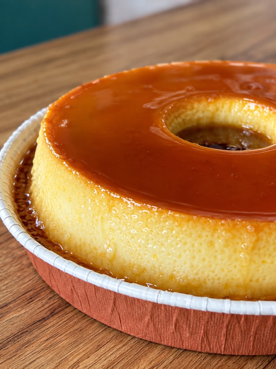 Pudim com calda de caramelo